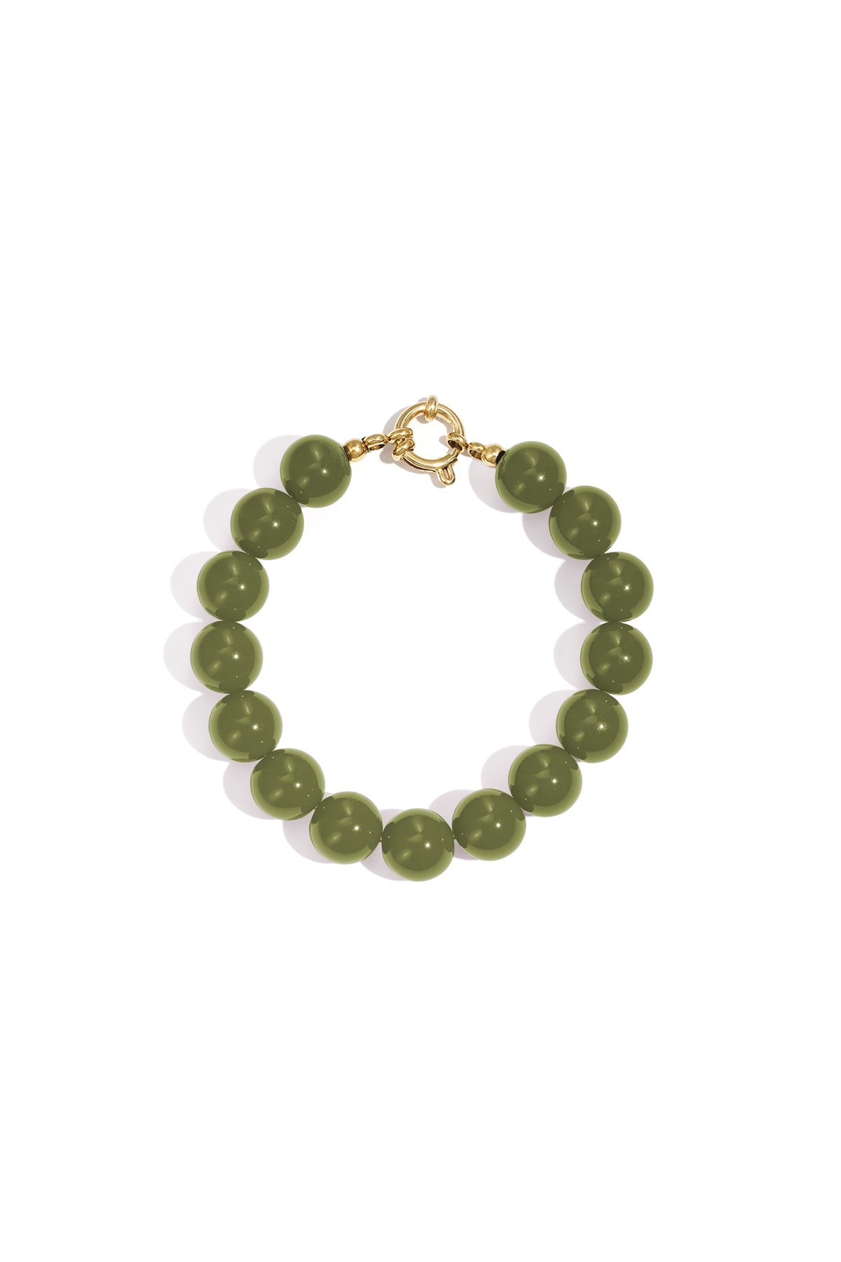 Bracciale con perline medie e chiusura frontale - 12 mm
