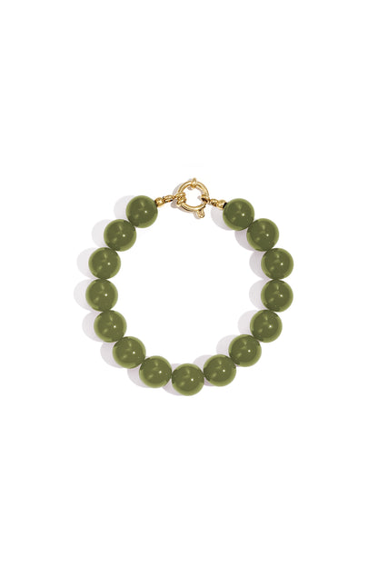 Bracciale con perline medie e chiusura frontale - 12 mm