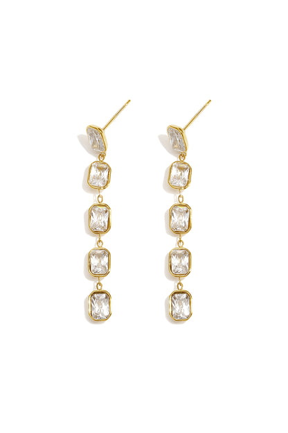 Orecchini pendenti in acciaio inossidabile, forma geometrica, eleganti, perfetti per feste e occasioni speciali, serie di lusso, gioielli da donna.