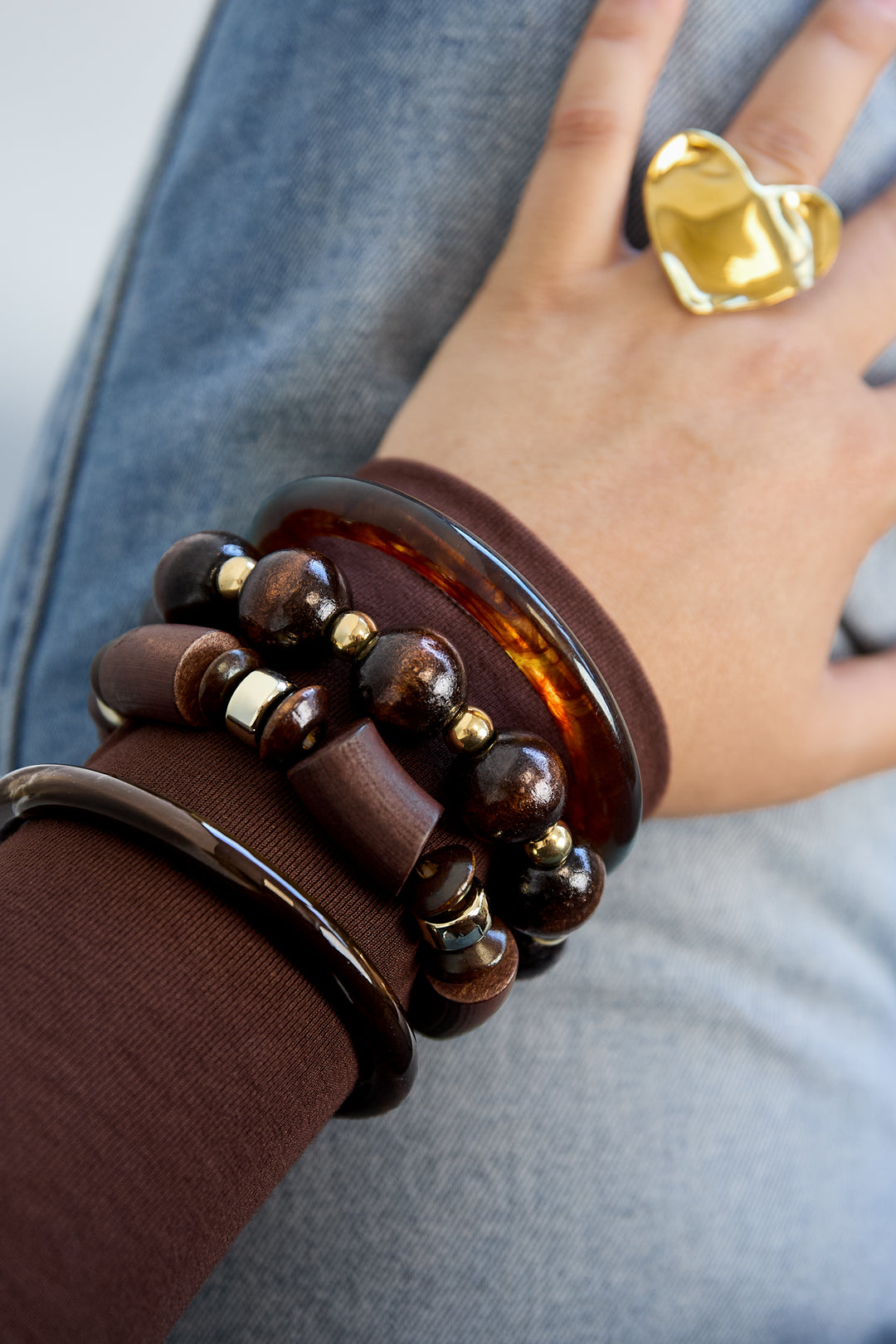 Braccialetti con perline di legno Perline Semplici per tutti i giorni Serie Semplice Gioielli da donna