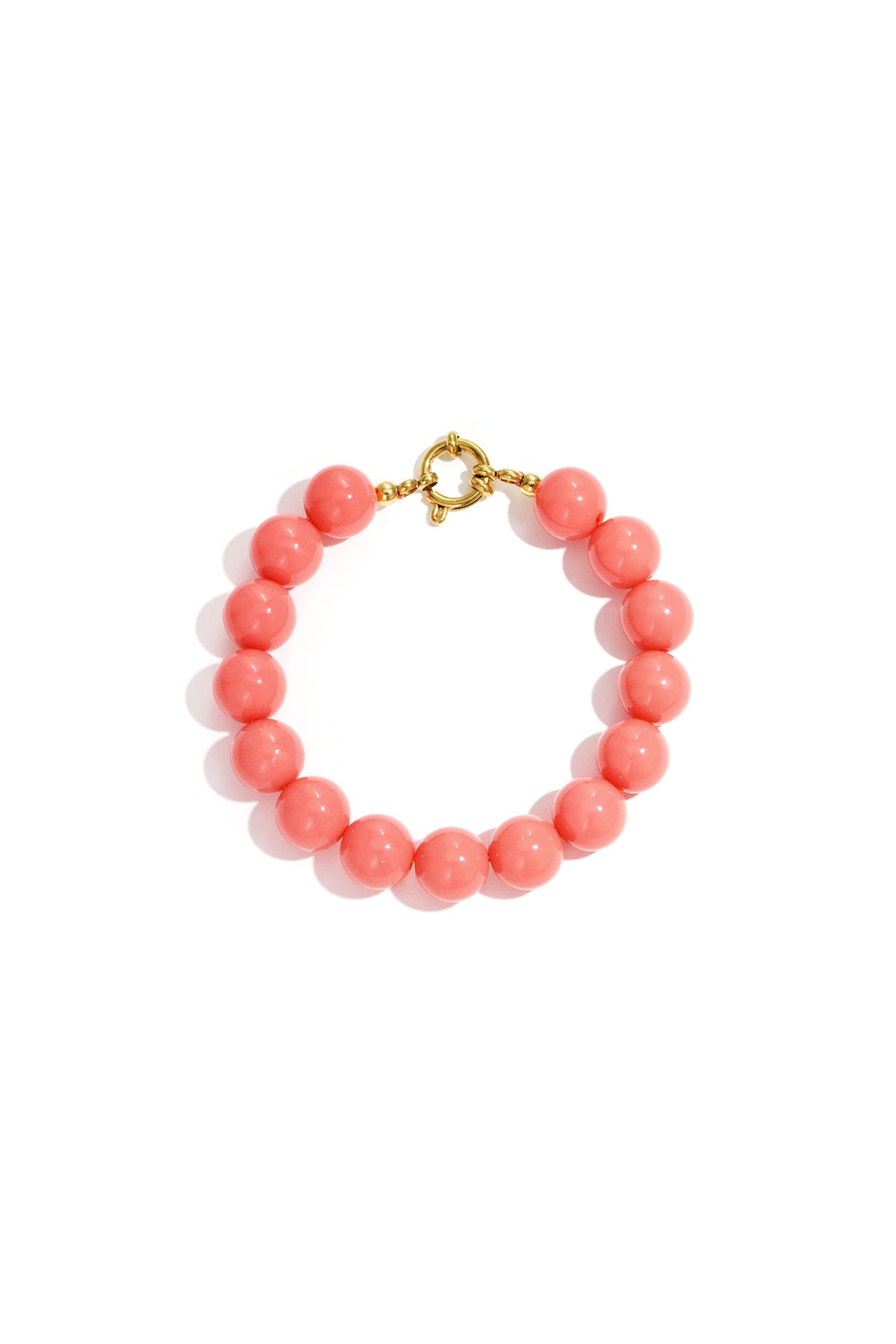 Bracciale con perline medie e chiusura frontale - 12 mm