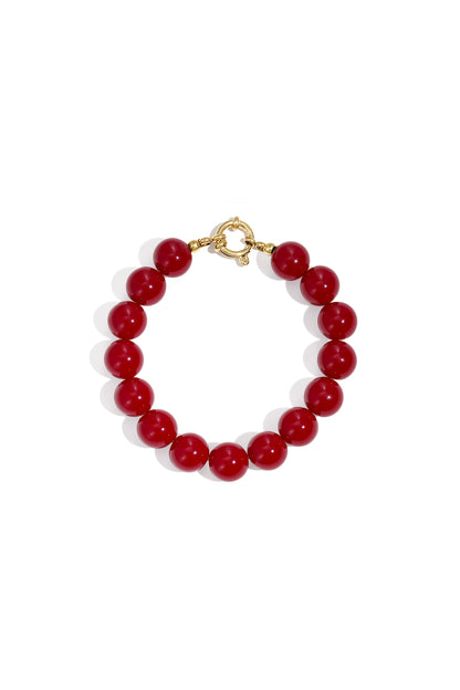 Bracciale con perline medie e chiusura frontale - 12 mm