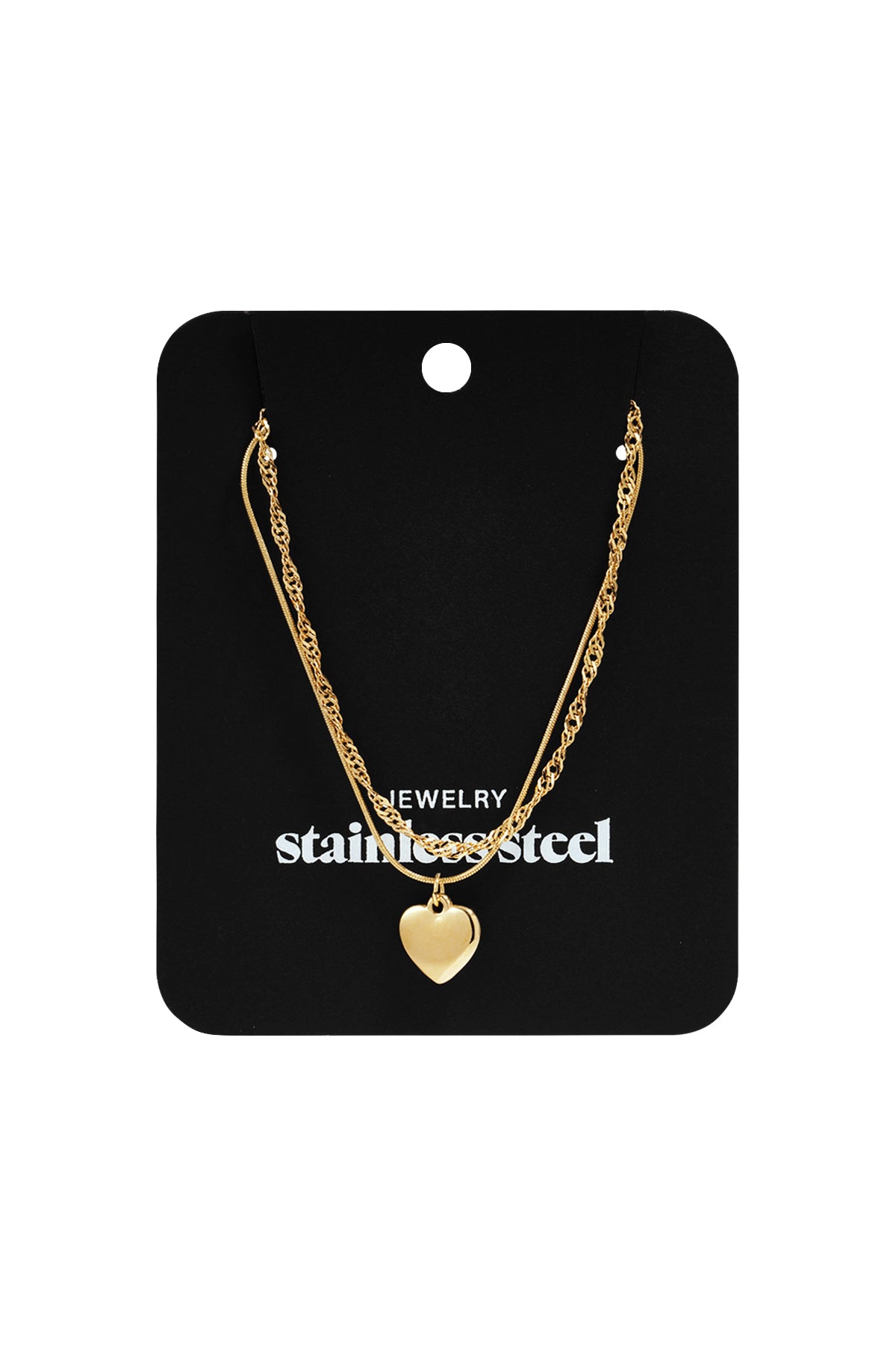 Collana a strati con ciondolo a cuore
