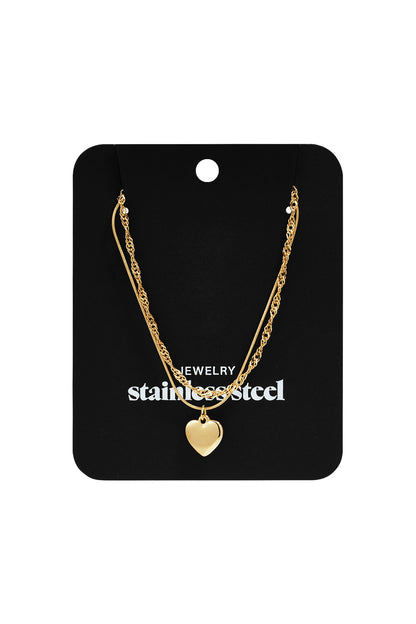 Collana a strati con ciondolo a cuore
